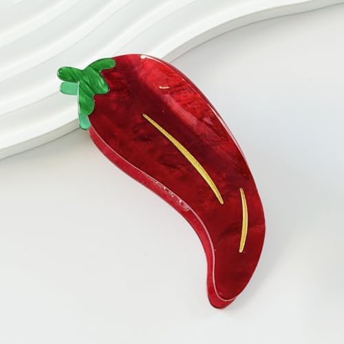 Red Chili Pepper Hair Clips Vegetable Hair Claw Clips Acrylic Hair Jaw Clip — view 5
