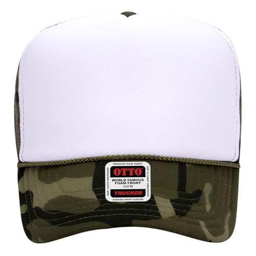 Image of OTTO Polyester Foam Front 5 Panel High Crown Mesh Back Trucker Hats in 97, Bulk, Wholesale