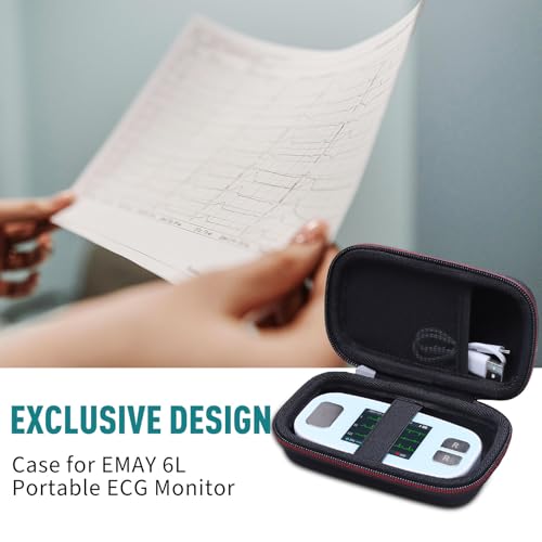 Image of LTGEM Hard Case Compatible with EMAY 6L Portable ECG Monitor (Case Only)