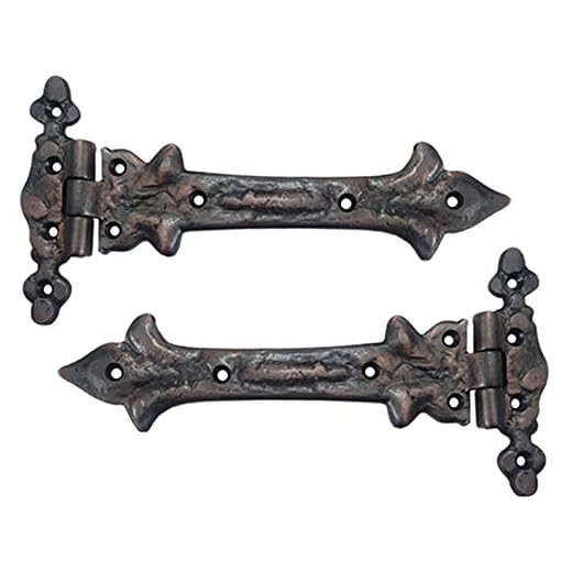 Adonai Hardware "Adonijah" Antique Cast Iron Strap T Hinge (7.9" x 2 Pack, Oil Rubbed Bronze) for Barn Doors, Gates, Kitchen Cabinets, Sheds, Wooden Box, Furniture, Cedar Chest and Trunks