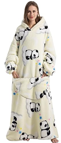 Rcbmn Extragrande Hoodie Sudadera Batamanta Para Mujer Hombre, Bata Manta Oversized Con Estampado Cómoda Sudadera Con Capucha Blanco Panda-Extra Largo Rcbmn Extragrande Hoodie Sudadera Batamanta Para Mujer Hombre, Bata Manta Oversized Con Estampado Cómoda Sudadera Con Capucha Blanco Panda-Extra Largo