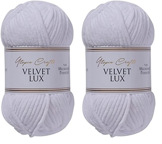 Laine Velvet Utopia Crafts - Pelote 100g/110m Microfibre Polyester - Pour Couvertures Et Jouets Doux (Brun Pastel)