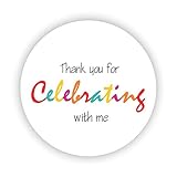 Colorful Favor Stickers - Baby Shower Stickers - Rainbow Colors stickers- Thank you for Celebrating...