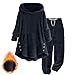2 Piece Sets for Women Plus Size Fleece Side Button Hoddies Top Drawstring Baggy Fall Fashion Sweatpants Lounge Outfits