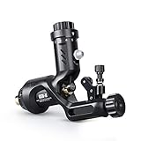 The Raven II Rotary Tattoo Machine is fitted with a ‘one touch’hit adjuster. Settings are altered by rotating the metal adjuster knob at the top of the unit. when the metal tab is covering the number one,the machine is set to its hardest hit.when number 10 is covered,the machine is set to its lightest hit.
