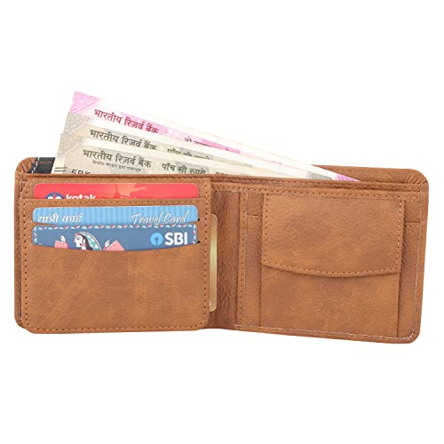 Image of LORENZ Bi-Fold Brown PU Leather Wallet for Men (Star Austin)| WL-72S