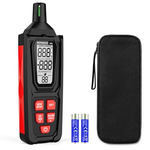 Image of Temperature Humidity Meter, High Precision Digital Hygrometer Thermometer with Dew Point /Wet Bulb, Indoor Outdoor Monitor, 99 Data Storage, Temp Alarm, Backlight, MAX /MIN, Auto Shutdown
