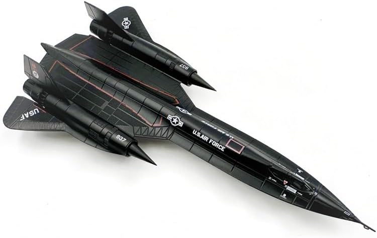 1:144 SR-71 Blackbird Reconnaissance Aircraft Model, Highly Simulation Military Airplane, Metal Diecast Fighter Jet, Pre-Assembled Planes for Display or Ornament.
