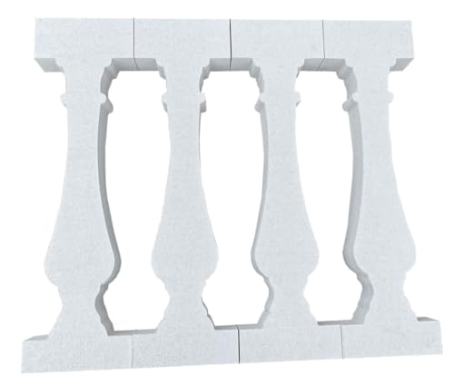 Fanuli Manufatti - Ringhiera Componibile Modello Vecchia Leuca per Esterni, Balaustra in Cemento Bianco, Ideale per Recinzione, Facile Montaggio