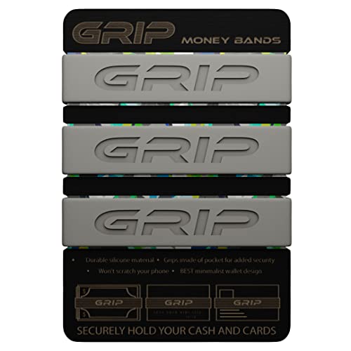 Grip Money Bands (Set Of 3) Foghorn Gray, Minimalist Wallet, Money Clip Alternative #TOP11