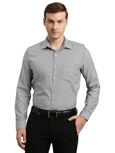 Image of Turtle Men Giza Cotton Slim Fit Dobby Print Formal Shirt