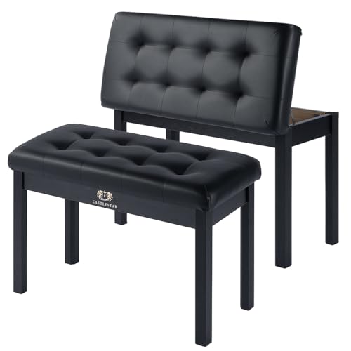 Castlestar Premium Duet Piano Bench with Storage...