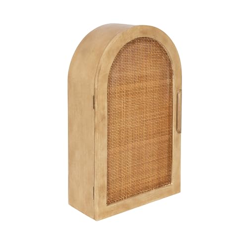 Kate and Laurel Ori Rattan Wall Storage Cabinet