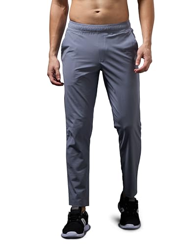 Image of TECHNOSPORT Men's Regular Fit Mid Rise Solid Plus Size Trackpants with Quick Dry, Anti Microbial, SPF50+ for Regular and Sports Use