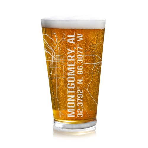 Montgomery Alabama City Map Pint Glass