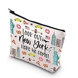 MYSOMY Bolsa de maquillaje de la ciudad de Nueva York, Diseño informal de ciudad