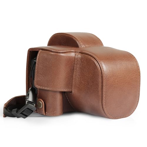 Protection appareil photo Canon EOS R100 MegaGear : étui en cuir pratique pour les passionnés