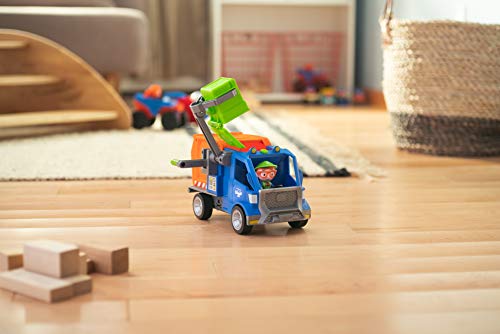 Image of Blippi Recycling Truck - Includes Character Figure, Working Lever, 2 Trash Cubes, 2 Recycling Bins - Sing Along with Popular Catchphrases - Educational Toys for Kids - Amazon Exclusive