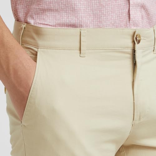 Image of Colorplus Nuvo Fit Cotton Nylon Blend Solid Piece Dyed Pattern Flat Front Casual Trouser