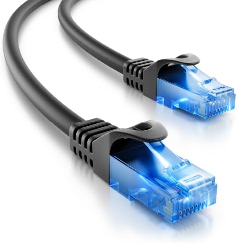 deleyCON 10m CAT.6 Ethernet Gigabit LAN Netzwerkkabel RJ45 CAT6 - Schwarz | Patchkabel, kompatibel zu CAT.5, CAT.5e, CAT.6a und CAT.7