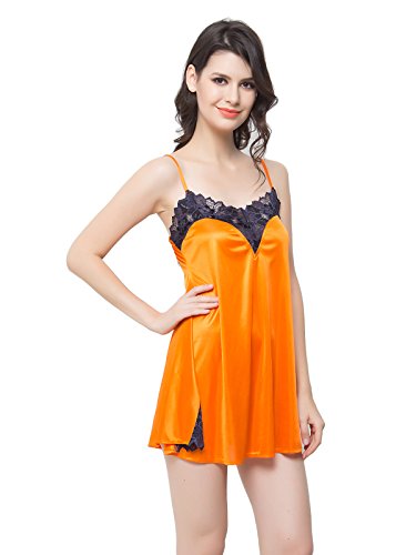 Image of Clovia Women's Sexy Babydoll in Dark Orange