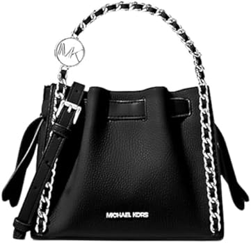 MICHAEL Michael Kors Mina Small Black Chain Crossbody Bag, Black