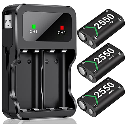 Controller Battery Pack for Xbox One/Xbox Series X|S, Series X|S Charging Kit Include 3x2550mAh Xbox One Rechargeable Battery Pack and Xbox Battery Charger for Xbox Series X|S & Xbox One System Controller Battery Pack for Xbox One/Xbox Series X|S, Series X|S Charging Kit Include 3x2550mAh Xbox One Rechargeable Battery Pack and Xbox Battery Charger for Xbox Series X|S & Xbox One System