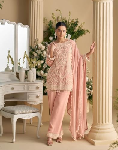 Combinaison indienne en Georgette pour vos soirées de gala chic - 2