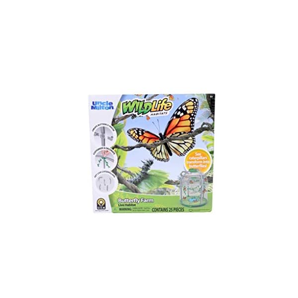 Uncle Milton Butterfly Farm Live Habitat Observe Caterpillars Transform Into Butterflies, STEM