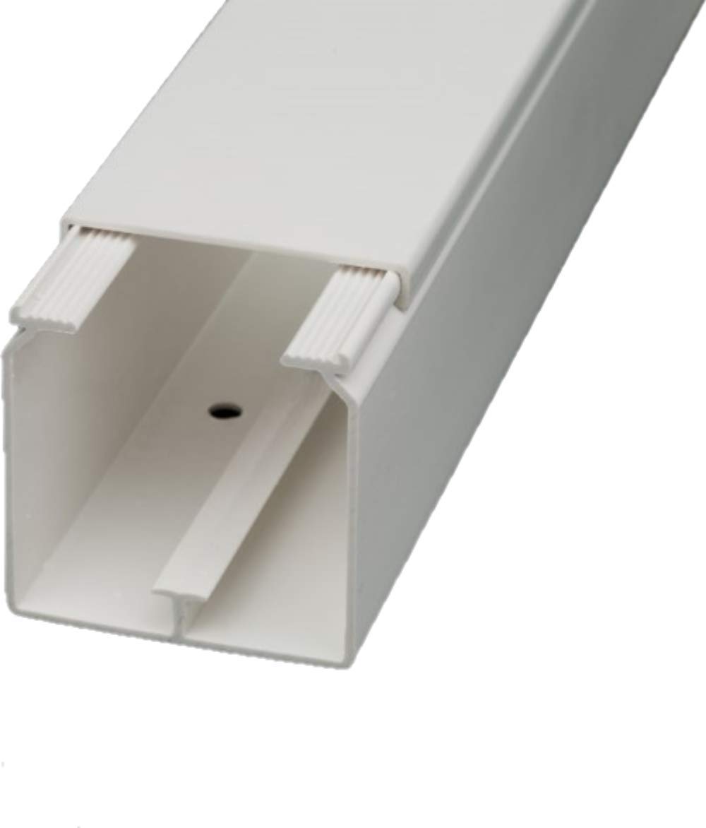 CabCom PVC Kabelkanal Kabelleiste Kabelschacht Brüstungskanal zur Montage an Wand oder Decke Diverse Größen und Farben (40 x 40 mm, 20 Meter, weiß)