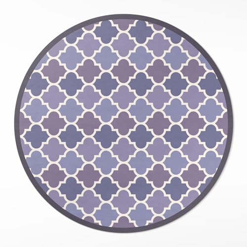 Tapis vinyle rond intérieur PVC maison cuisine salon chambre résistant 90cm