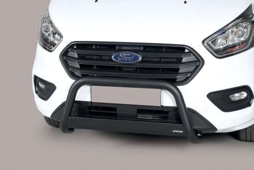 Pare-buffle avant noir compatible avec Transit Custom (2018-2023) avec homologation CE / sans enregistrement