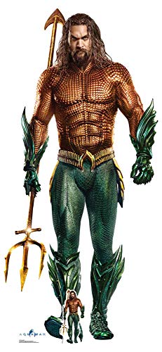 STAR CUTOUTS Ltd SC1397 Aquaman Jason Momoa Silhouette en Carton Grandeur Nature pour événements de Super-héros, Cadeaux et fêtes Hauteur 194 cm, Multicolore