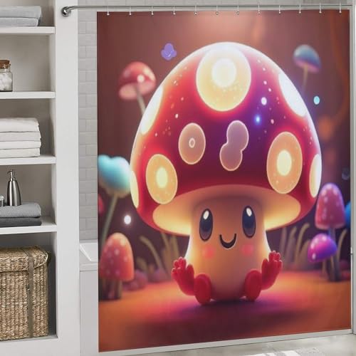 Rideau de douche champignon en polyester lavable pour éliminer les moisissures