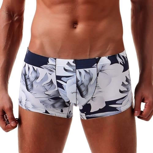 Ckzyrith Herren Sexy Boxershorts Silky Printed Männer Weich Trunks Slips Unterwäsche für Mann