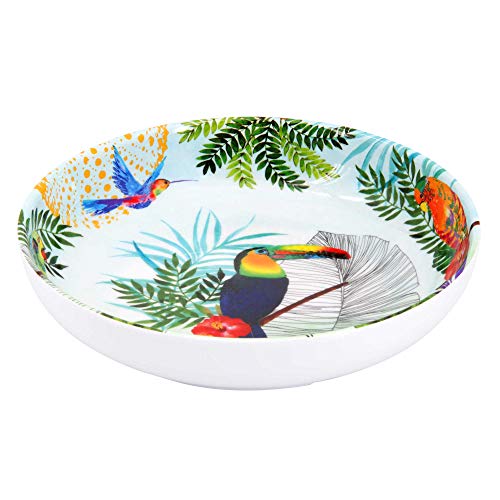 Les Jardins de la Comtesse - Plato Hueco ideal en Plato de sopa o pasta - Melamina pura - Tucanes de Río - Ø 20 cm - Multicolor - Colección de vajilla casi irrompible MelARTmine