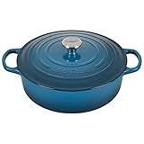 Le Creuset Enameled Cast Iron Signature Round Wide Dutch Oven, 6.75 qt., Deep Teal