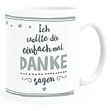 SpecialMe® Kaffeetasse Ich wollte dir einfach mal Danke sagen Pinguin Dankeschön-Geschenk personalisierte Geschenke Name mit Namen weiß/blau Keramik-Tasse