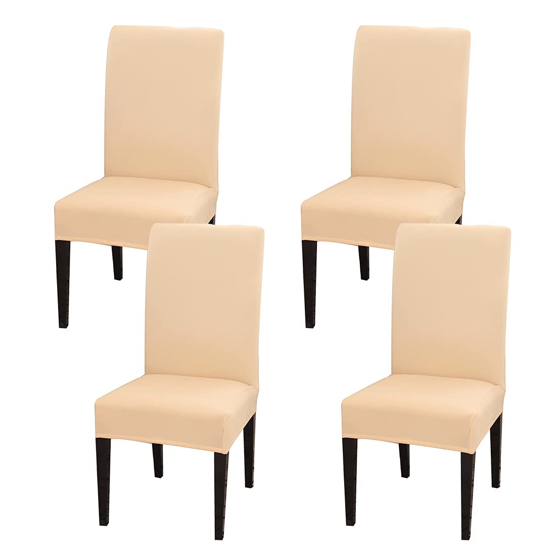 JQinHome 4 Pcs Dining Chair Slipcover, High Stretch Removable Washable Chair Seat Protector Cover for Home Party Hotel Wedding Ceremony