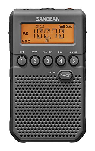 Sangean DT-800BK AM / FM / NOAA Weather Alert Rechargeable Pocket Radio (Black/Gray)