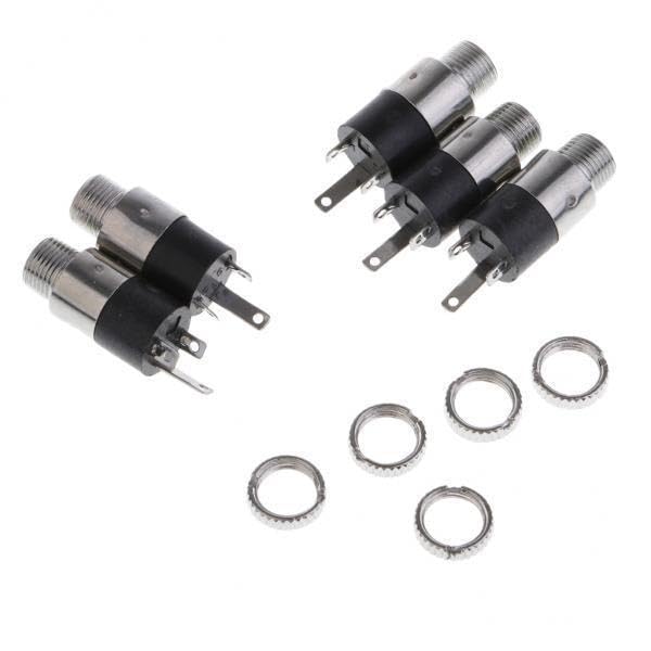 atorse 3x3.5mm stereo jack panel mount connector pack of 5
