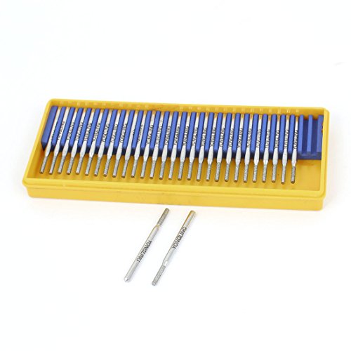 Aexit 3mm Shank Abrasive Wheels & Discs 2mm Cylinder Head Diamond Grinding Mounted Point Tool Post Grinding Wheels Bits 30pcs