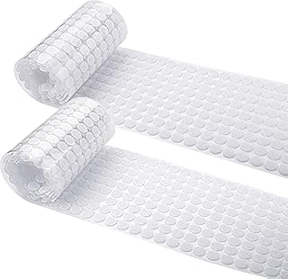 2016pcs 2/5" 10mm Self Adhesive Dots Tape Diameter Sticky Back Coins Hook and Loop with Sticky Glue Coins Tapes White for School,Classroom,Office,Home (2016)