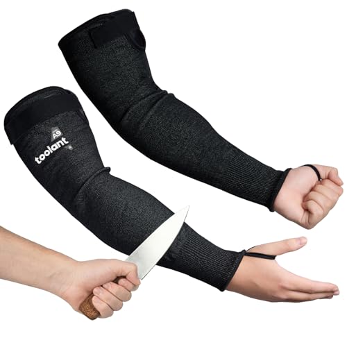 toolant ANSI A9 Cut Resistant Arm Sleeves, Arm Protectors for Thin Skin and Bruising, Arm Guards for High Risk Work, for Construction, Auto Repair, Metalworking, Gardening, Pet Grooming