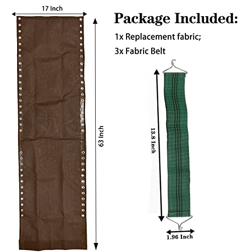 Ostlttyn Zero Gravity Chair Replacement Fabric With 3 Pcs Belt, 17 Inch Wide Repair Cloth Zero Gravity Chair Accessories For Anti Gravity Chairs Outdoor Recliner Lawn Lounge Chair, Brown #TOP2