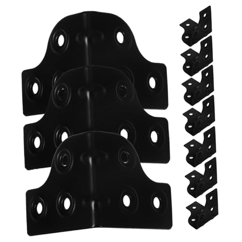 Hemobllo 12 Piezas de Esquinas Metálicos Cantoneras de Muebles Protección de Esquinas Cajas de Madera y Equipaje Color Negro