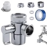 GOLD DEER Faucet Diverter Valve with Aerator 3 Way Diverter Valve for Hand Held Shower Sink Faucet Splitter Swich Faucet Adapter for Kitchen and Bathroom,with 55/64'', 15/16'', G1/2” Adapters