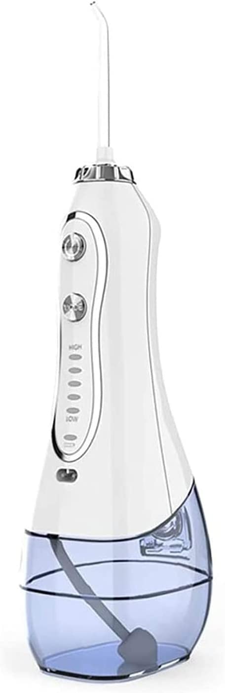 Hydropulseur dentaire sans fil - 300 ml portable et rechargeable IPX7 étanche 5 modes hydropulseur avec réservoir d'eau nettoyable for la maison et les voyages, soins des accolades et des ponts
