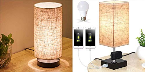 Lifeholder Simple Table Lamp, Dual USB Ports Desk Lamp with One Outlet,Modern Lamps for Bedroom,Livingroom,Office Lifeholder Simple Table Lamp, Dual USB Ports Desk Lamp with One Outlet,Modern Lamps for Bedroom,Livingroom,Office