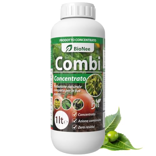 Concentrado Combi BioNee – Tratamiento natural para plantas con aceite de nim + jabón blando | Contra pulgones, cochinillas, ácaros y parásitos | Hidrosoluble para diluir 1 l